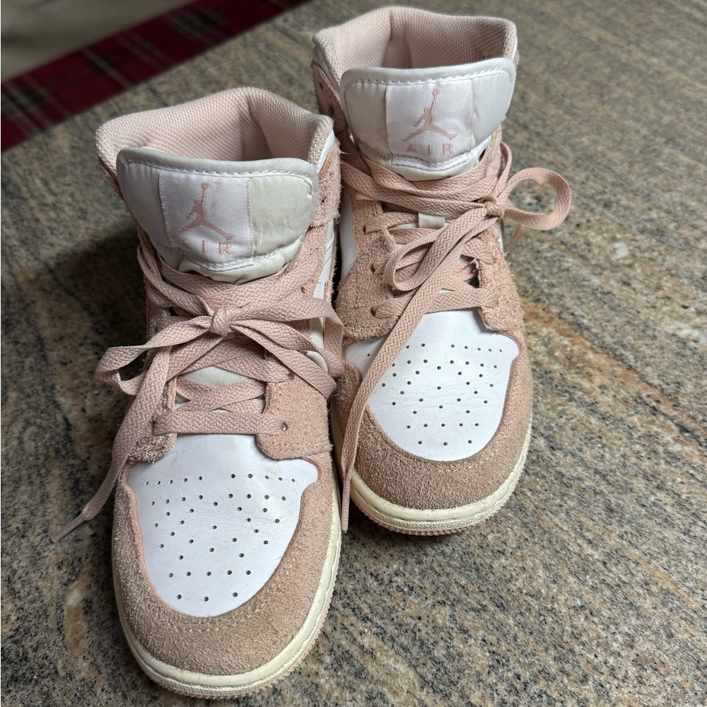 Nike Air Force Pink and White High-Top Sneakers